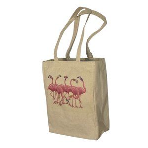Flamingo Canvas Tote Bag Heavy 10oz Cotton Canvas Size: 10"L x 14"H x 4.5"W
